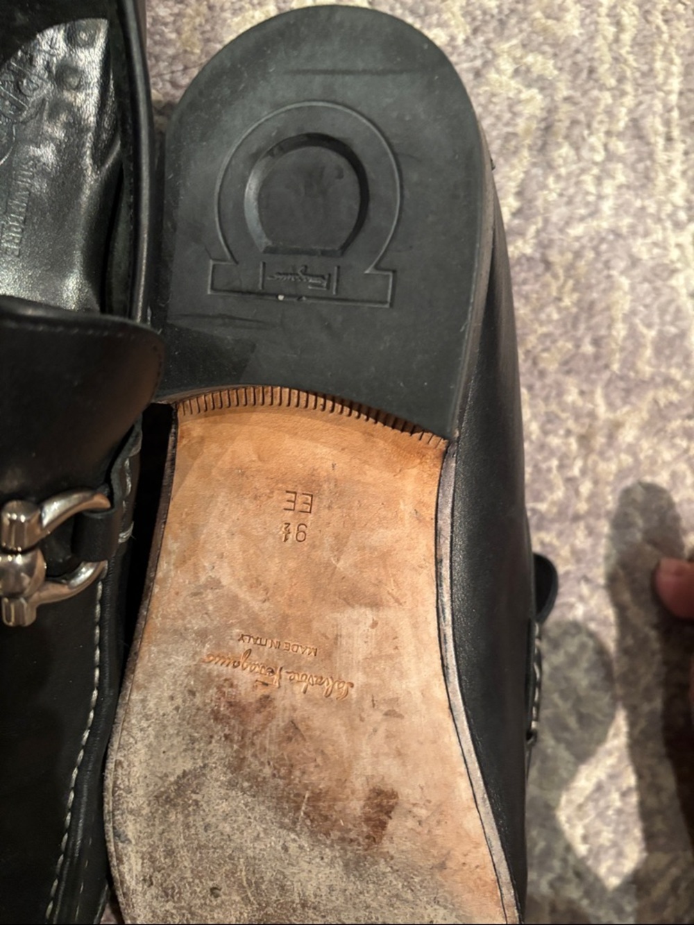 Salvatore Ferragamo Black Leather Metal Bit Loafers - Picture 10 of 14